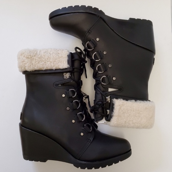 SOLDSorel After Hours lace-up faux-shearling boot - Picture 8 of 10